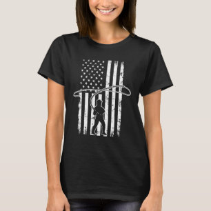 Fliegenfischer USA-Flagge T-Shirt
