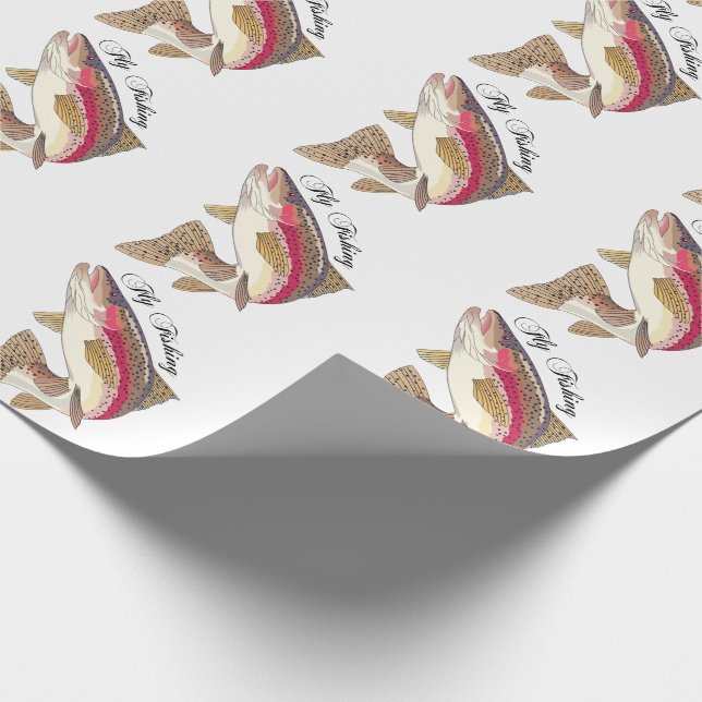 Fliegenfischerei Geschenkpapier (Ecke)