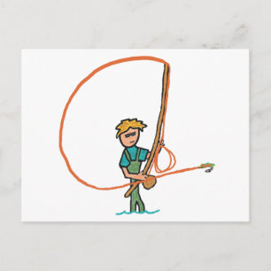 Fliegenfischerei Postkarte