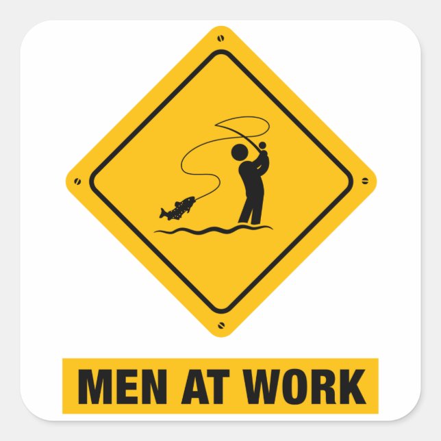 Fliegenfischerei Quadratischer Aufkleber (Vorderseite)