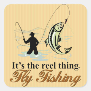 Fliegenfischerei Quadratischer Aufkleber