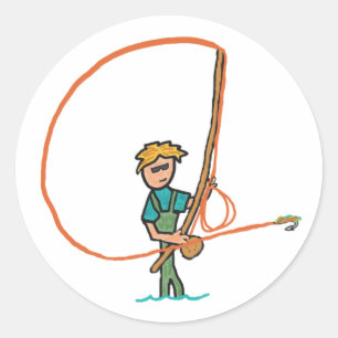 Fliegenfischerei Runder Aufkleber