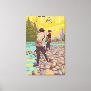 FliegenfischereiUtah Leinwanddruck