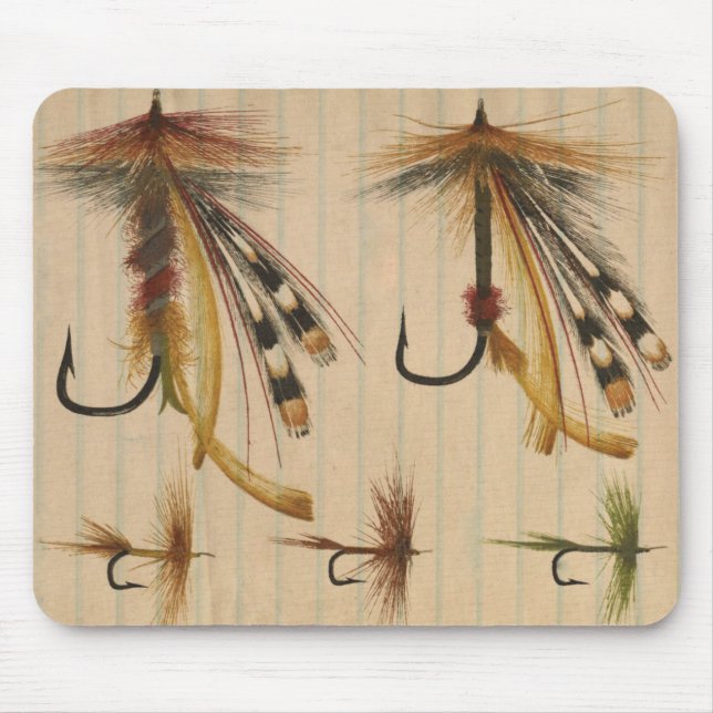 Fliegenfischköder auf liniertem Papier Mousepad (Vorne)