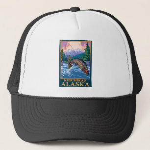 Fliegenfischszene - Ketchikan, Alaska Truckerkappe