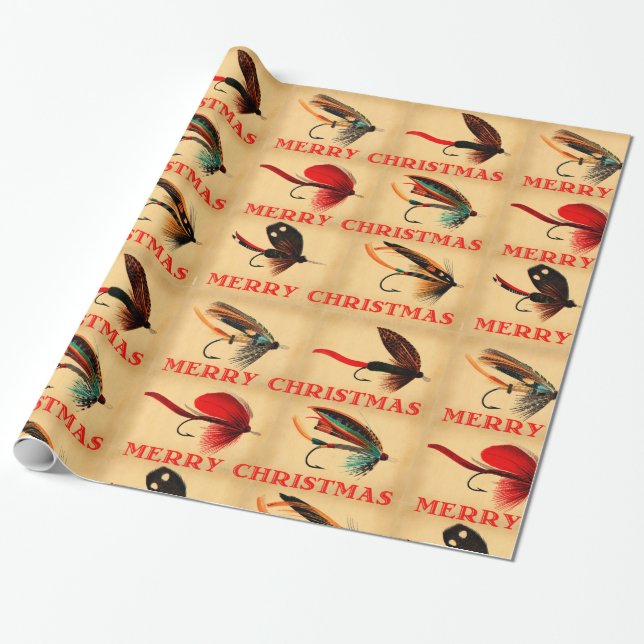 Fliegenfliegen & Frohe Weihnachtswrapping Papier Geschenkpapier (Ungerollt)