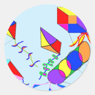 Fliegenkite Runder Aufkleber