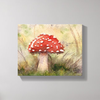 Fliegenpilz Amanita Muscaria Aquarell Pilz Leinwanddruck