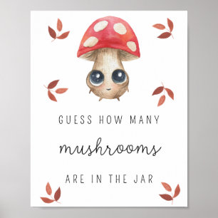 Fliegenpilz - Wie viele Pilze Baby Shower Spiel Poster