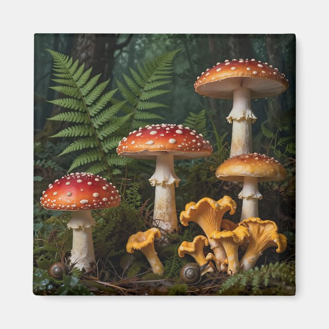 Fliegenpilze Wald Botanisch Magnet (Vorne)
