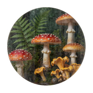 Fliegenpilze Wald Botanisch Schneidebrett