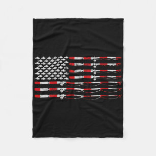 Fliegenrute American Flag Geschenk für Angler Fleecedecke