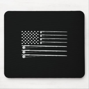 Fliegenrutenfischen Amerikanische Flagge Mousepad