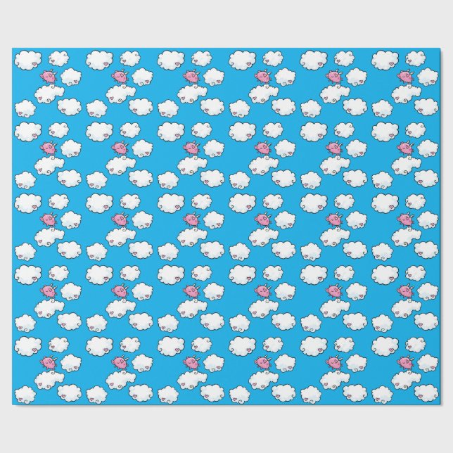 Fliegenschwein, das Musterpapier wiederholt Geschenkpapier (Saum)