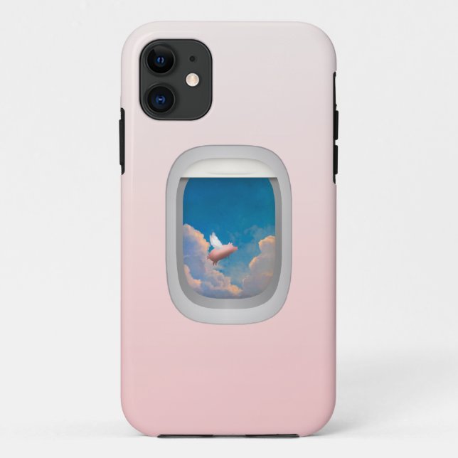 Fliegenschwein durch Flugzeugfenster iphone Fall Case-Mate iPhone Hülle (Rückseite)