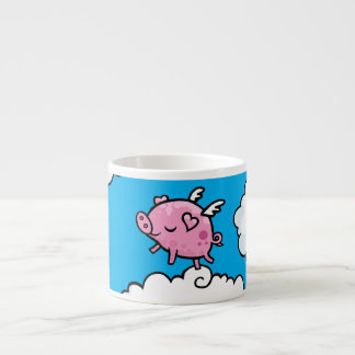 Fliegenschwein tanzt auf Wolken Espresso-Tasse Espressotasse
