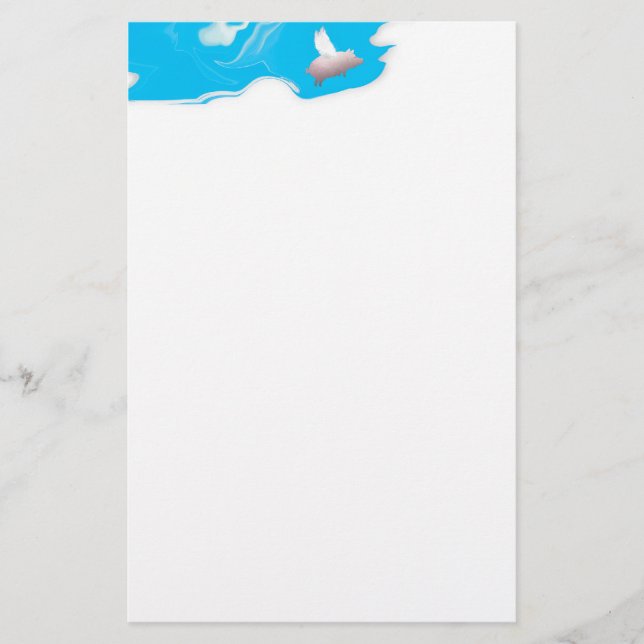 Fliegenschweinbriefpapier Briefpapier (Vorderseite)