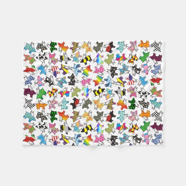 Fliegenschweine auf einer Fleecedecke (Vorderseite (Horizontal))