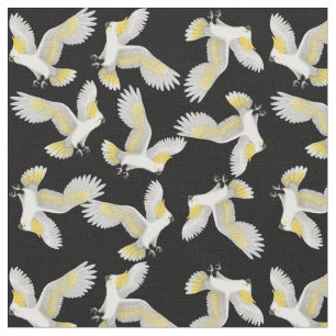 Fliegenzitronengelbes Cockatoo-Papageien-Gewebe Stoff