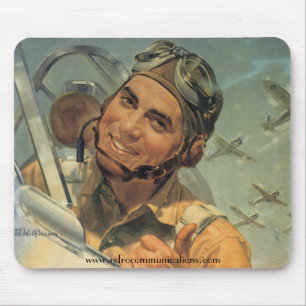 Flieger aus dem Zweiten Weltkrieg in Aktion Mousepad