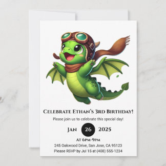 Flieger-Babydrache Geburtstag Einladung
