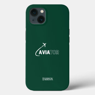 Flieger & Flugzeug,Minimalistisch,Monogramm Anfang iPhone 13 Hülle