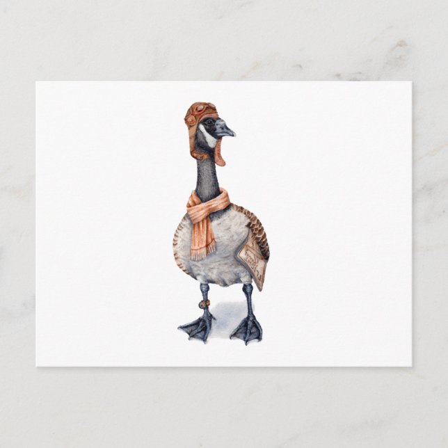 Flieger Gans Postkarte (Vorderseite)