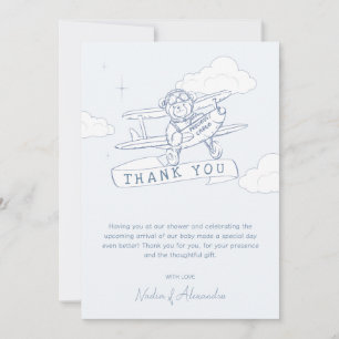 Flieger Pilot Flugzeug Kostbare Fracht Baby Shower Dankeskarte