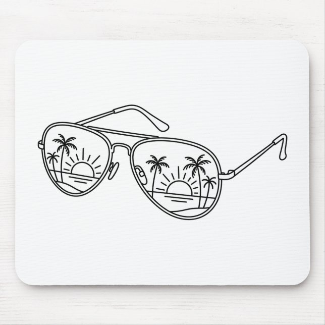 Flieger-Sonnenbrille Sonnenuntergangs-Reflexion-Ma Mousepad (Vorne)