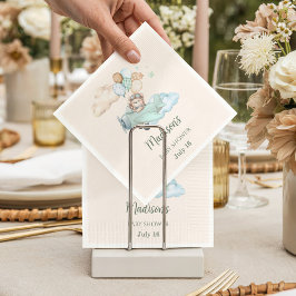 Flieger-Teddybär-Baby-Shower-Cocktailservietten Serviette