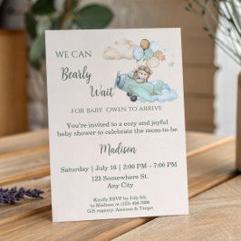 Flieger-Teddybär-Junge-Baby-Shower-Einladung Einladung