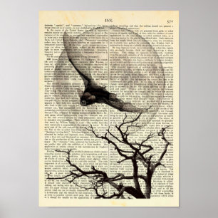 Fliegerboot, Vollmond, traditionelle gotische Kuns Poster