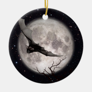 Fliegerboot, Vollmond, traditionelles Gothic, Vamp Keramik Ornament