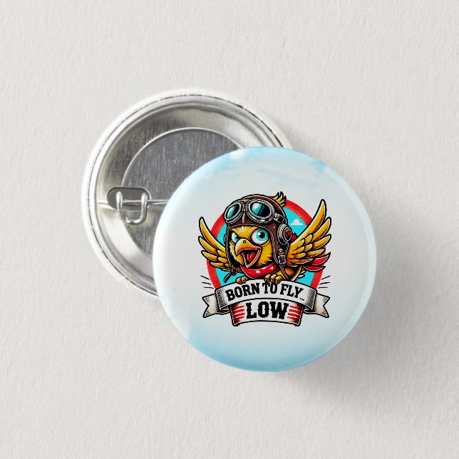 Fliegerhuhn Button (Vorne & Hinten)