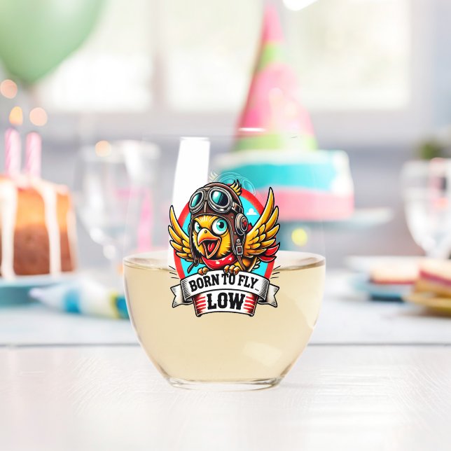 Fliegerhuhn Weinglas Ohne Stiel (Insitu (Geburtstag))