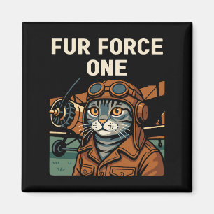 Fliegerkatze Feline Flugkommandantin Magnet