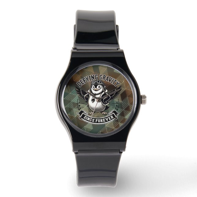Fliegerpinguin Armbanduhr (Vorderseite)