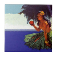 Fliese annoncieren hawaiisches tropisches Vintages