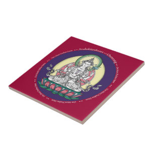 Fliese - Avalokiteshvara (Tib: Chenrezig) Mitleid