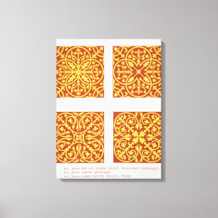 Fliese des 13. Jahrhundertsentwirft, Illustration Leinwanddruck