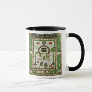 Fliese mit einer Darstellung des Mekkas Tasse