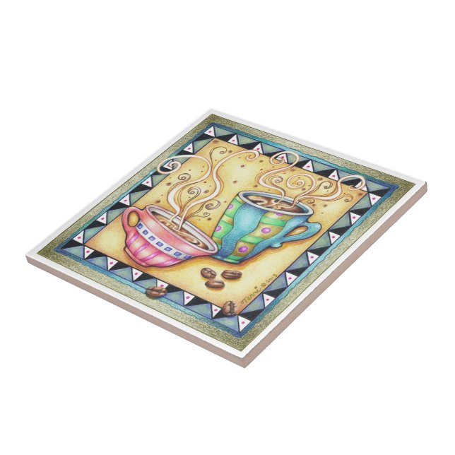 FLIESE, UNTERSETZER - COOLE BOHNEN! KAFFEE-KUNST (Seite)