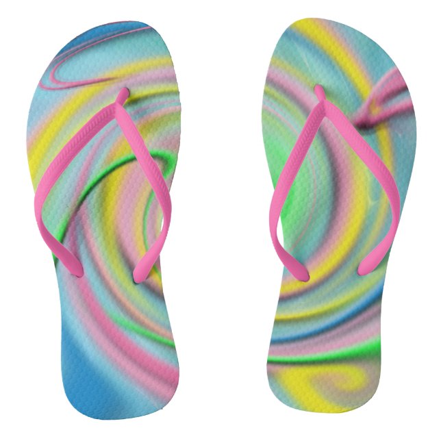 Fliesen am Strand - Pastellfarben, abstrakt Flip Flops (Fußbett)