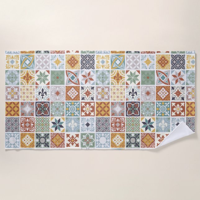 Fliesen aus dem Mittelmeer Strandtuch (Vorderseite)