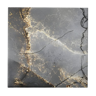 Fliesen aus schwarzem und goldenem Boden - Farbton