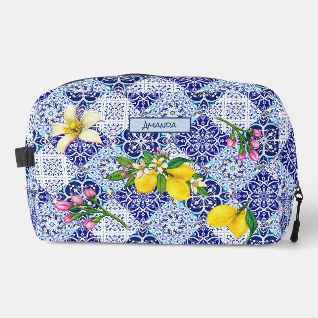 Fliesen aus sizilianischer Keramik Waschbeutel (Vorderseite)