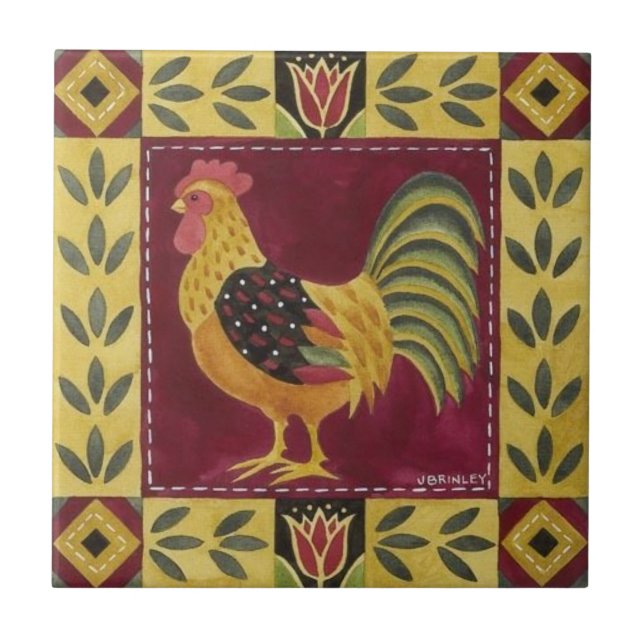 Fliesen - Bauernhahn-Design 2 (Vorderseite)