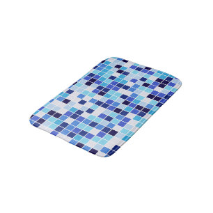 Fliesen, blaue Mosaikfliesen, geometrisches Muster Badematte