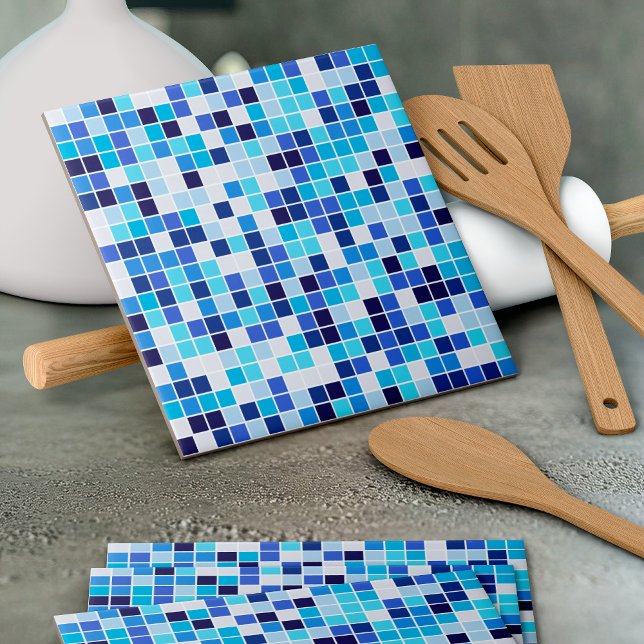 Fliesen, blaue Mosaikfliesen, geometrisches Muster Fliese (Von Creator hochgeladen)