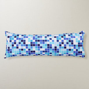 Fliesen, blaue Mosaikfliesen, geometrisches Muster Seitenschläferkissen
